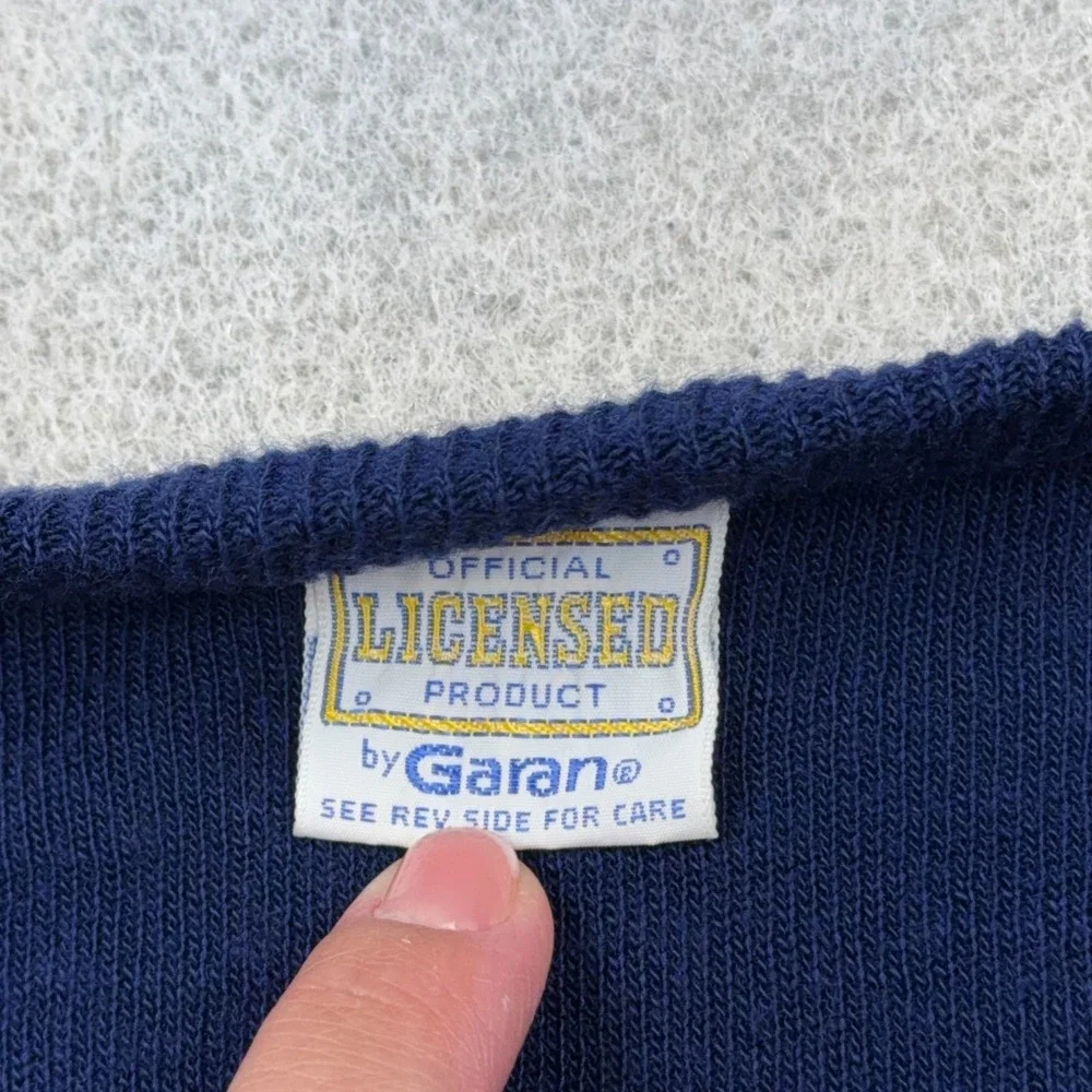 Vintage West Virginia Mountaineers Sweater Men Large Blue V Neck 90s Made In USA